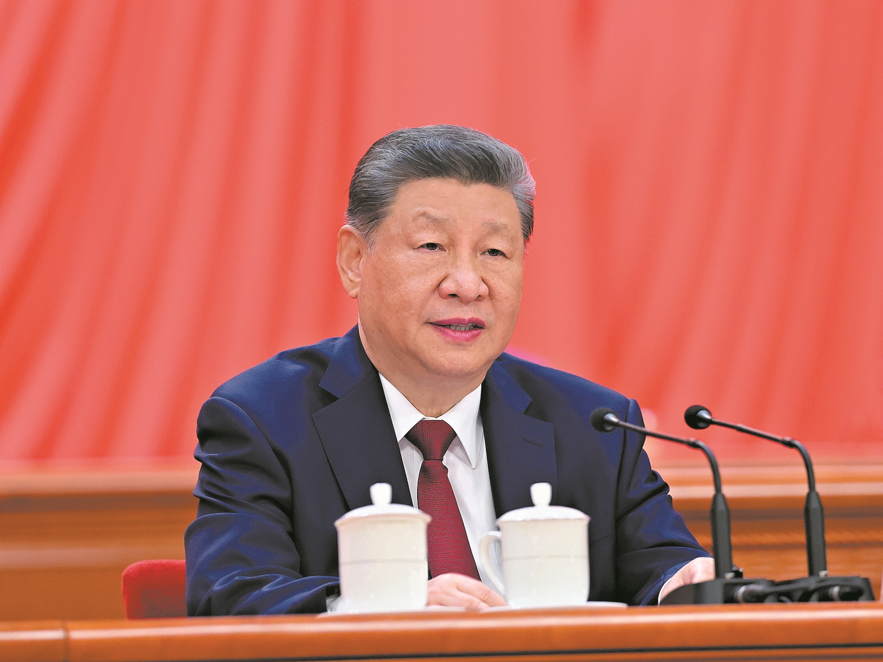 7月1日上午,庆祝中国共产党成立105周年大会在北京人民大会堂隆重举行。中共中央总书记、国家主席、中央军委主席习近平发表重要讲话。新华社 发